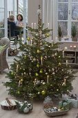 Grün - silberner Weihnachtsbaum