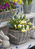 Easter terrace with homemade flower staircase