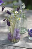 Unusual lilac table decoration