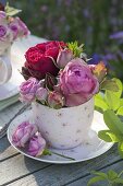 Pink (rose) and lemon balm (Melissa) as a mini-bouquet