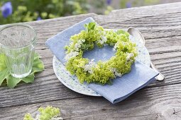 Scented wreath of Alchemilla (lady's mantle) flowers
