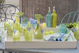 Small table decoration with maize leaves