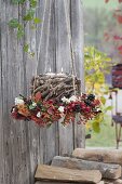 Beeren - Blätter - Kranz mit Windlicht