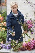 Use Montbretien prunings in an autumn bouquet