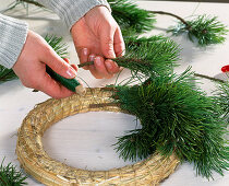 Wreath made with mountain pine twigs