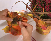 Erika, planter decorated with leaves