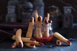 Witch finger cookies for Halloween