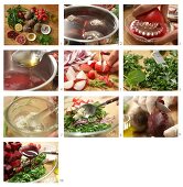 How to prepare a beetroot salad with herbs and a pomegranate syrup (Lebanon)