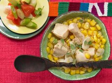 Mexican lime soup with chicken and coriander