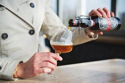 'Bourbon Barrel Doppelbock', a beer from the Vulkan brewery in Mendig in the Eifel region of Rhineland-Palatinate, Germany