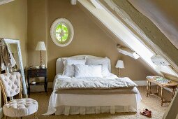 Vintage-style attic bedroom