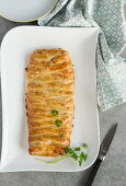 Puff pastry with ham and cheese