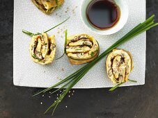 Shiitake Omelette mit Sesam und Sojasauce