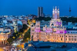 Blick von der Dachterrase des Circulo de Bellas Artes, Madrid, Spanien