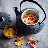 Home-dried carrot and ginger tea