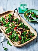 Eggplant, Kale and Lentil Salad