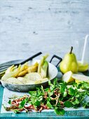 Braised Fennel with Bacon, Pear and Watercress