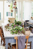 Autumnally decorated dining table