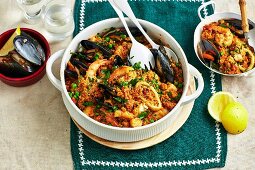 Quinoa-Meeresfrüchte-Paella