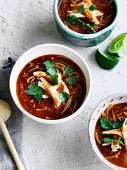 Mexican tomato and noodle soup