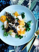 Mackerel with orange and jicama salad