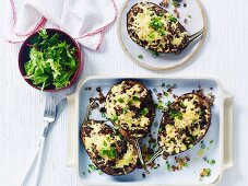 Stuffed eggplant with lamb