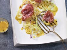 Fennel salad with salami