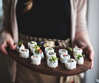 Sushi with pickled vegetables