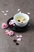Rose petals tea and rose petals