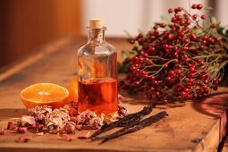 Ätherisches Pflegeöl mit Orange, Rosenblüten und Vanille