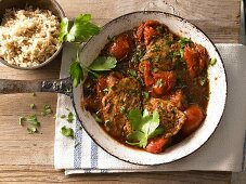 Fast chicken slices with roasted tomatoes and Marsala