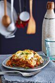 A serving of green spelt lasagna