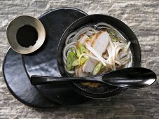 Noodle soup with a teriyaki chicken breast (Japan)