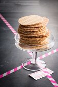 Stroop waffles (syrup waffles) in a glass bowl