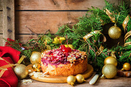 Cherry and almond cake for Christmas