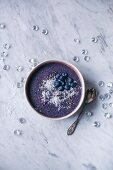 Healthy blueberry smoothie bowl
