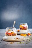 Quick and easy trifle with citrus fruits and granola