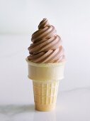 Ice cream cone with chocolate ice cream