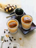 Iced coffee and checkerboard pastries