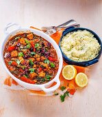 Greek Lamb Casserole with Parsnip Mash