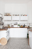 White kitchen in period apartment