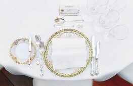 The table setting for the Federal President of Germany at Schloss Bellevue, Berlin, Germany