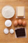 Ingredients for chocolate chunk muffins