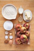 Ingredients for apple crumble cake