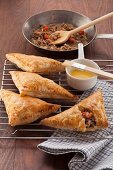 Puff pastry parcels with minced meat filling