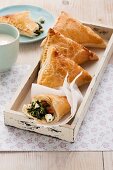 Spinach and sheep's cheese pasties (in puff pastry)