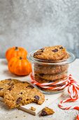 Pumpkin cookies with chocolate chips