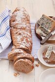 Spelt and rye baguette with walnuts