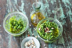 Wild garlic pesto with hazelnuts