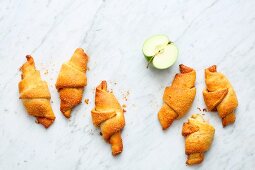 Mini apple pies made of ready-made croissant pastry
